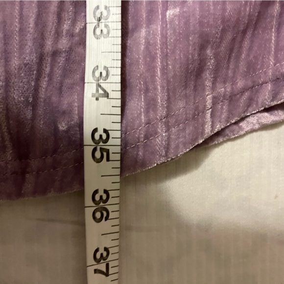 Collared Crinkle Velvet Lavender Shirt Dress (No Belt), size L - Picture 11 of 11
